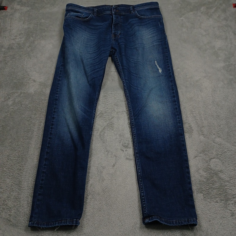 Sisley Jeans Mens 36x30 Blue Denim Slim Fit Button Fly Boston Preppy‎